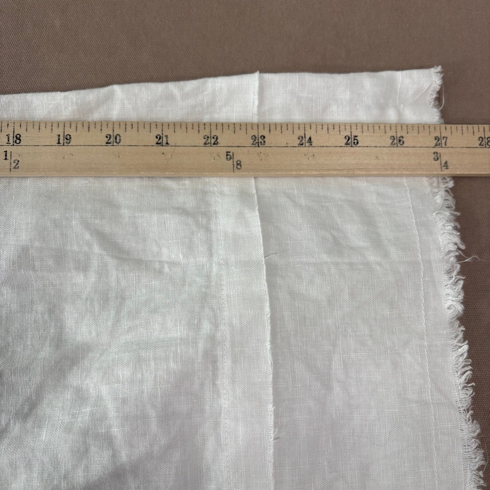 Camille & Co Pants Womens Medium White 100% Linen Wide Leg Raw Hem Boho Resort - Picture 7 of 9